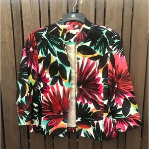 Erin of London colorful Floral Print jacket blazer in Petite Large